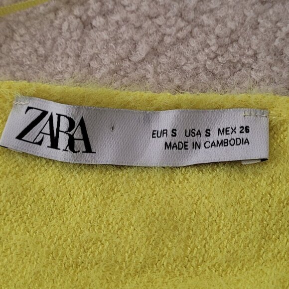 Zara yellow cropped super soft sweater Size S - Picture 6 of 9